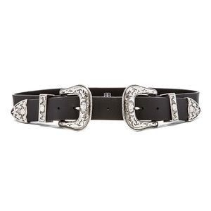 Bri Bri Waist Belt in Black & Silver